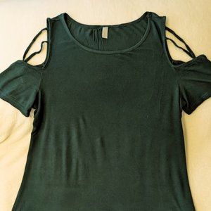 Dark Green Womens Knit Blouse size large